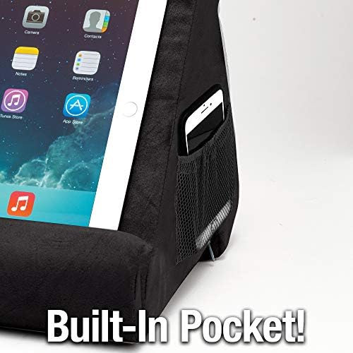 Ontel soft foam stand side view highlighting the built in extra large accessory pocket