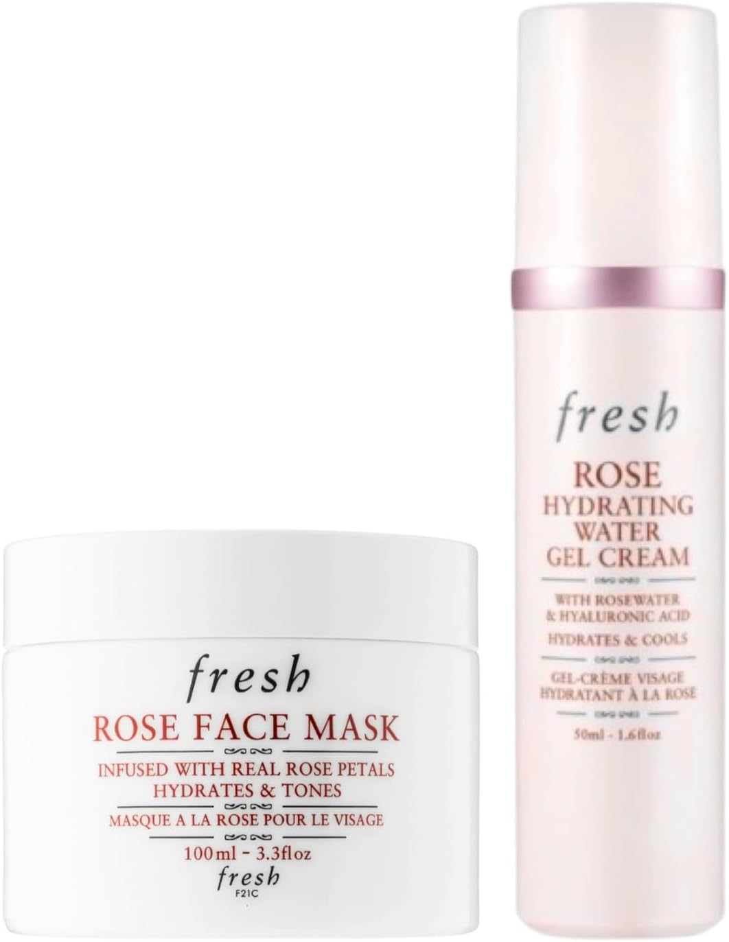 Fresh rose face mask jar front view skincare product