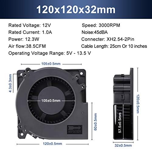 Wathai high airflow centrifugal cooling fan highlighting the XH2.54 2-pin connector and cable