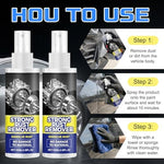 Close up of rust remover spray nozzle and bottle label