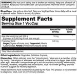 Solaray True Herbs Aloe Vera vegan capsules bottle showcasing non GMO labels