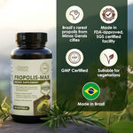 Rawleigh Propolis Max plant based capsules displayed next to the authentic product container.