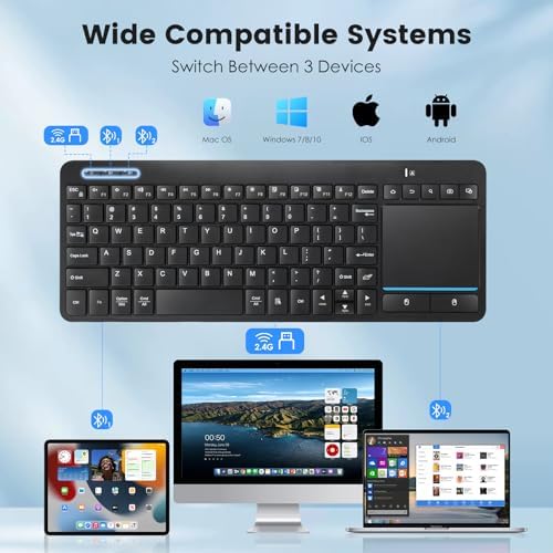 Slim profile view of the Bnnwa Bluetooth keyboard highlighting its ultra lightweight and portable build.
