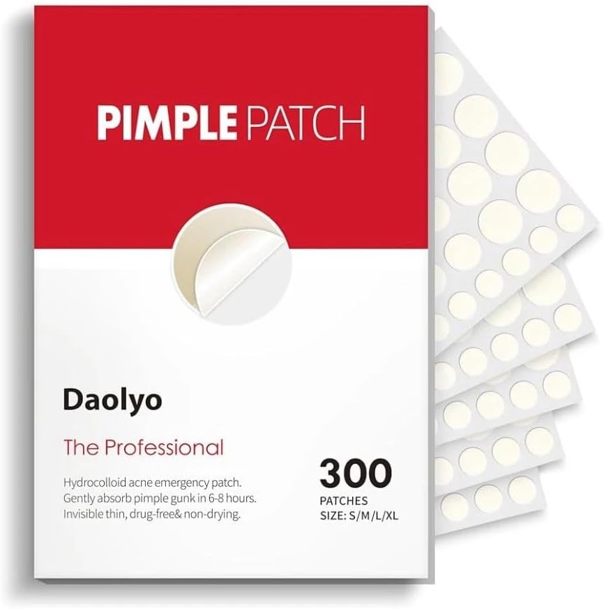 Daolyo hydrocolloid acne pimple patches 300 count front view packaging