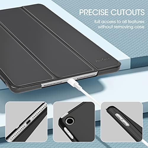 ProCase slim stand case adjusted into the low angle ergonomic typing position