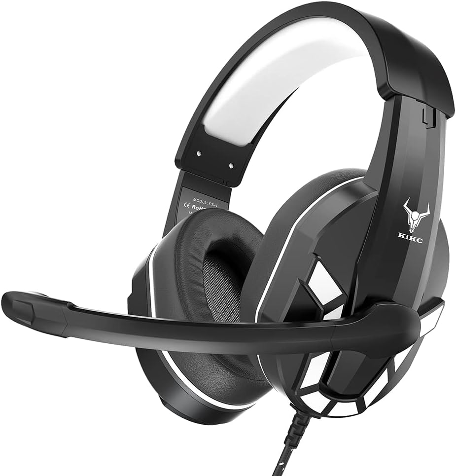 Kikc PS4 gaming headset white front view