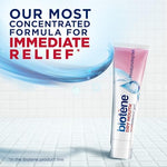 Biotene dry mouth gel application on tongue for relief