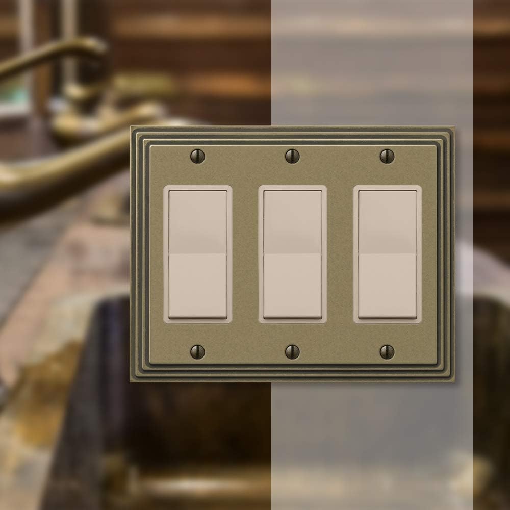 Amerelle cast metal wallplate tiered border close up detail