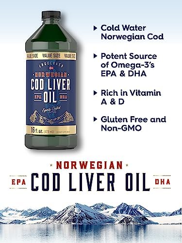 Carlyle pure liquid cod liver oil nutrition facts label showing omega content