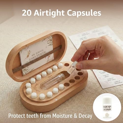 Semonamu baby tooth storage box with memory log book