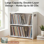 LOSADY white PVC media organizer tower stacked vertically in a home theater setup