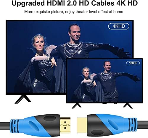 Side angle view of the durable black outer jacket on the long media cord.