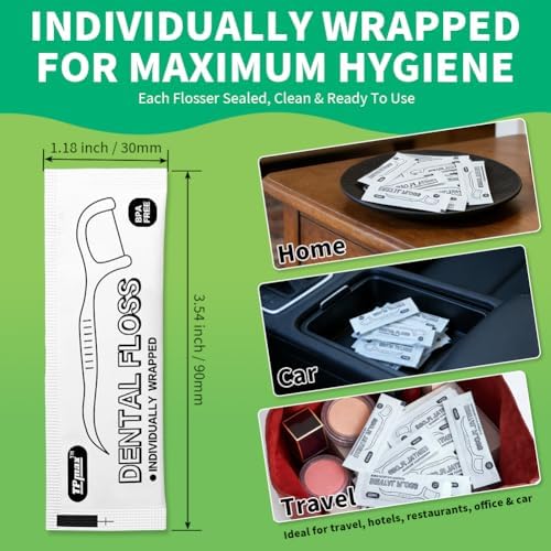TPmax travel floss picks showing the individual hygienic single packets