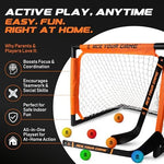 Ace Hockey packaging contents demonstrating the authentic imported premium knee hockey gear.