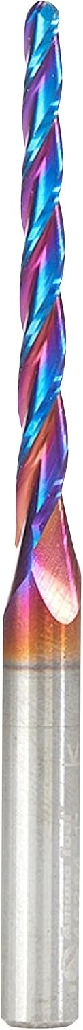 Amana Tool Carbide Up Cut Spiral CNC Router Bits for 2D/3D Carving, 46294-K, 0.10 Deg Straight Angle Ball Tip 1/4 D x 1/8 R x 1-1/2 x 1/4 Sh 2 Flute - Image 11