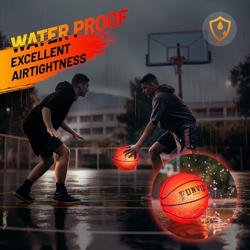 Close up of Funvip rechargeable basketball textured surface