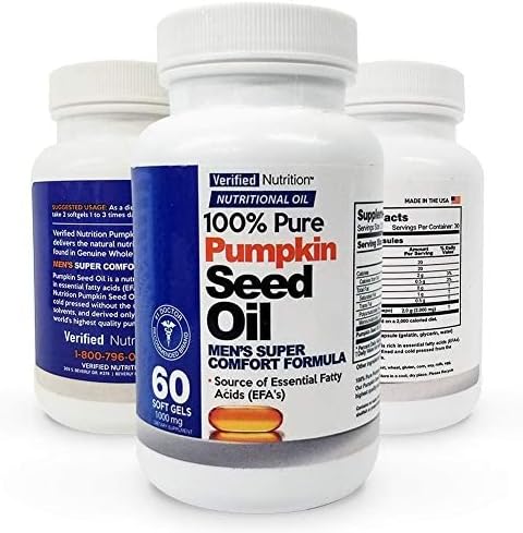 Verified Nutrition Pure Pumpkin Seed Oil 60 Softgels front view