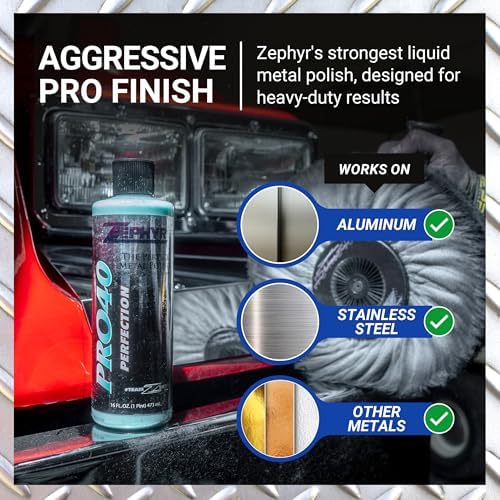 Zephyr metal polish being applied to an aluminum semi-truck fuel tank for oxidation removal.