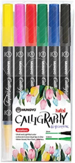 Mungyo Calligraphy Twin Chisel Tip Pen Set front view packaging