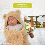 Plush tree rattle for sensory development in newborn gift set
