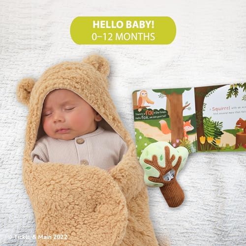 Plush tree rattle for sensory development in newborn gift set