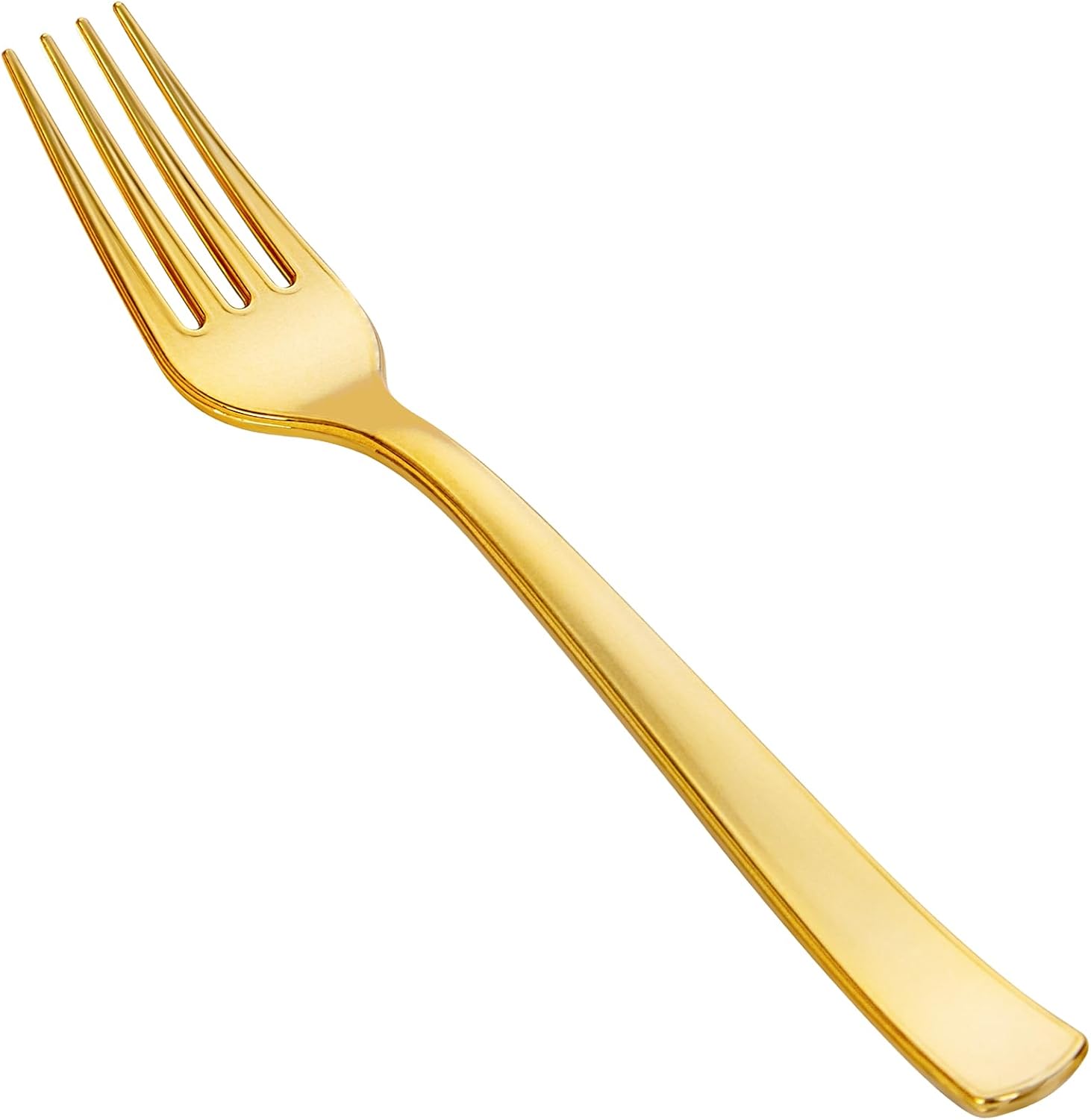 YOUBET heavy duty gold plastic forks front view package for elegant events