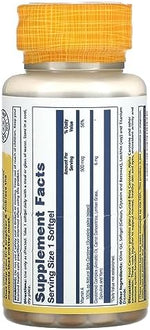 Solaray Food Carotene plant source dietary supplement capsules supplement facts panel