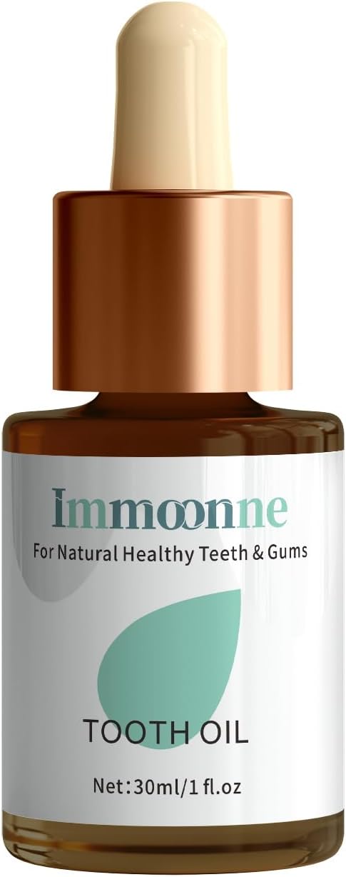 Immoonne Original Tooth Oil -Natural Solution for Healthy Teeth & Healthy Gums,Pulling Oil Supports Gum Health, Natural Essential Oils., Transparent - Image 1