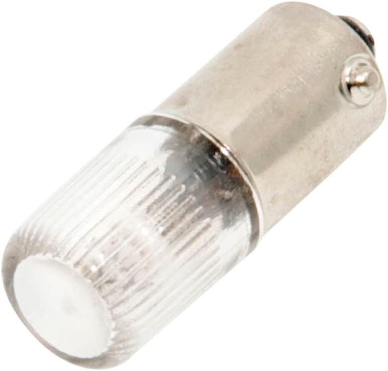 CEC Industries B2A neon glow lamp front view showing miniature bayonet base and tubular glass.