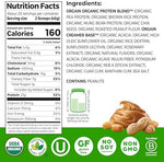 Orgain Organic Vegan Protein Powder nutritional facts label closeup