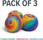 Artisan hand crocheted hacky sack collection from Nepal for juggling and coordination games