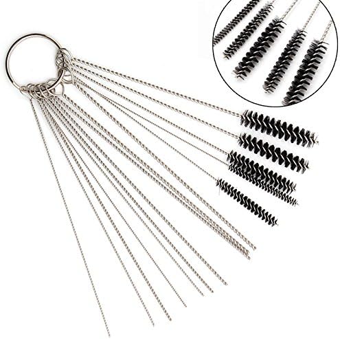 Seiddons Carburetor Carbon Dirt Jet Cleaner Tool Kit front view showing fifteen premium maintenance pieces organized on a metal ring.