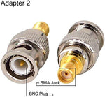The complete four-type configuration set of radio frequency adapters displayed with accurate labels.
