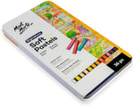 Close up of colorful square chalk pastel sticks texture