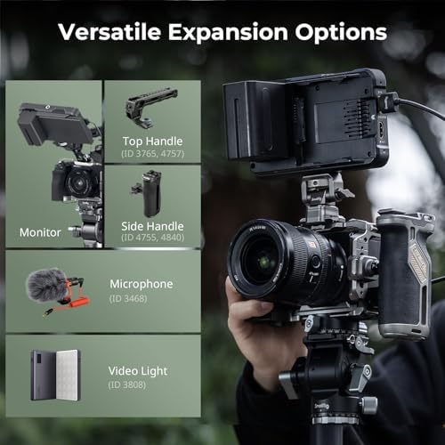 Ergonomic silicone grip profile on SmallRig HawkLock protective cage for handheld mirrorless shooting