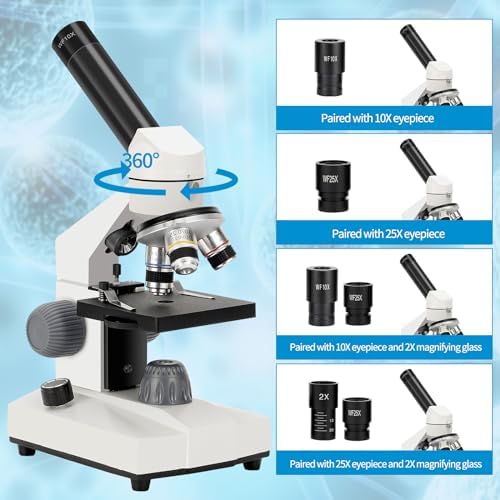 Bomeijia student microscope with dual LED lighting