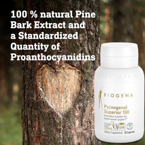 Biogena antioxidant health supplement container illustrating standard dosage instructions clearly.