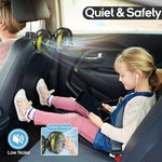 Universal USB cable connection setup for the Dealswin rear headrest passenger fan.