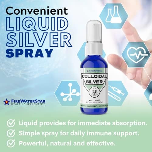 FireWaterStar pure silver immune support supplement liquid spray nozzle