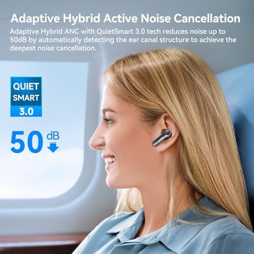 EarFun Air Pro 4 wireless earbuds inside charging case