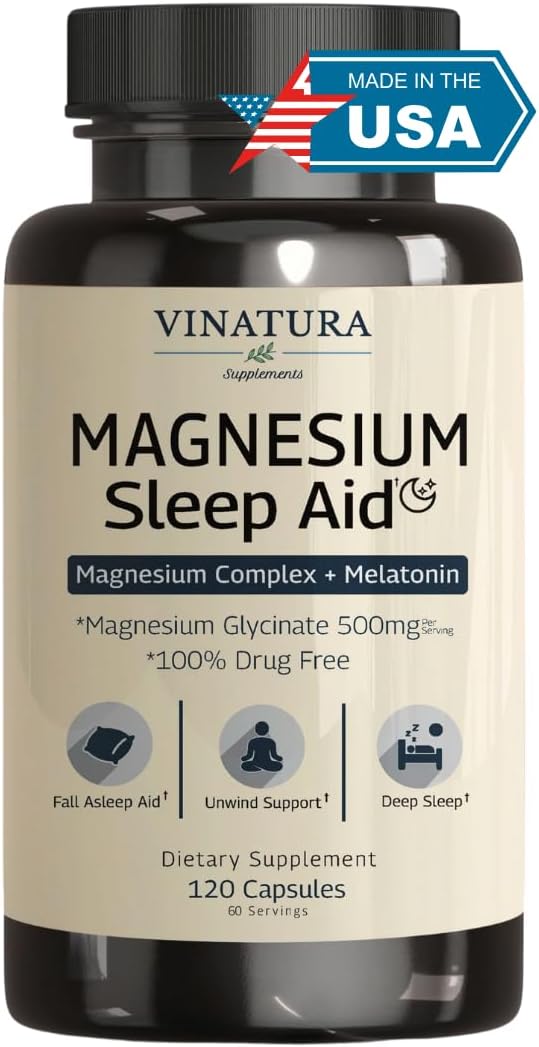 Vinatura Magnesium Sleep Aid 120 capsules front view