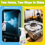 Using Conloquen cleaner on a stainless steel refrigerator