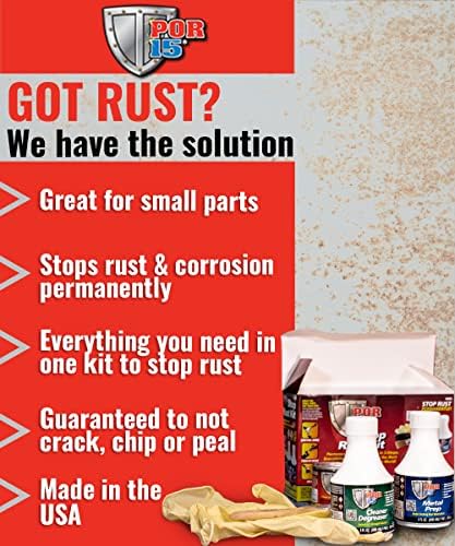 Por-15 3-Step rust prevention system bottles and accessories