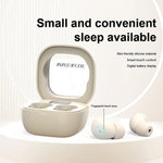 MSHUKCOE SK19 small ear earphones resting on charging case