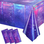 Purple galaxy table cover on rectangular table