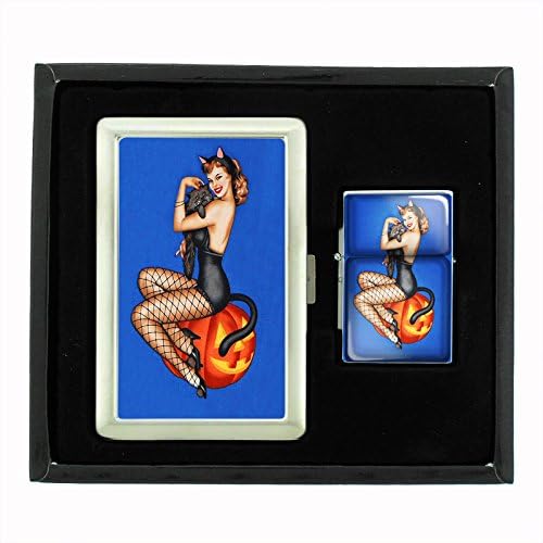 Perfection In Style Vintage Pin Up Girl-112 Gift Set including cigarette case and oil lighter.