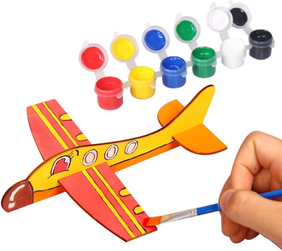 Toddmomy DIY balsa wood airplane painted design
