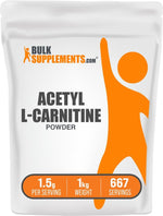 Professional studio shot of BulkSupplements ALCAR HCl powder
