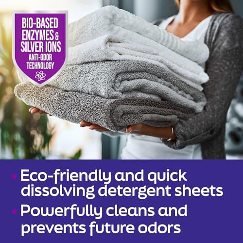 Premium zero waste laundry detergent sheets instruction guide panel on cardboard box