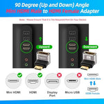 Close up of Togconn Mini HDMI male to HDMI female connector